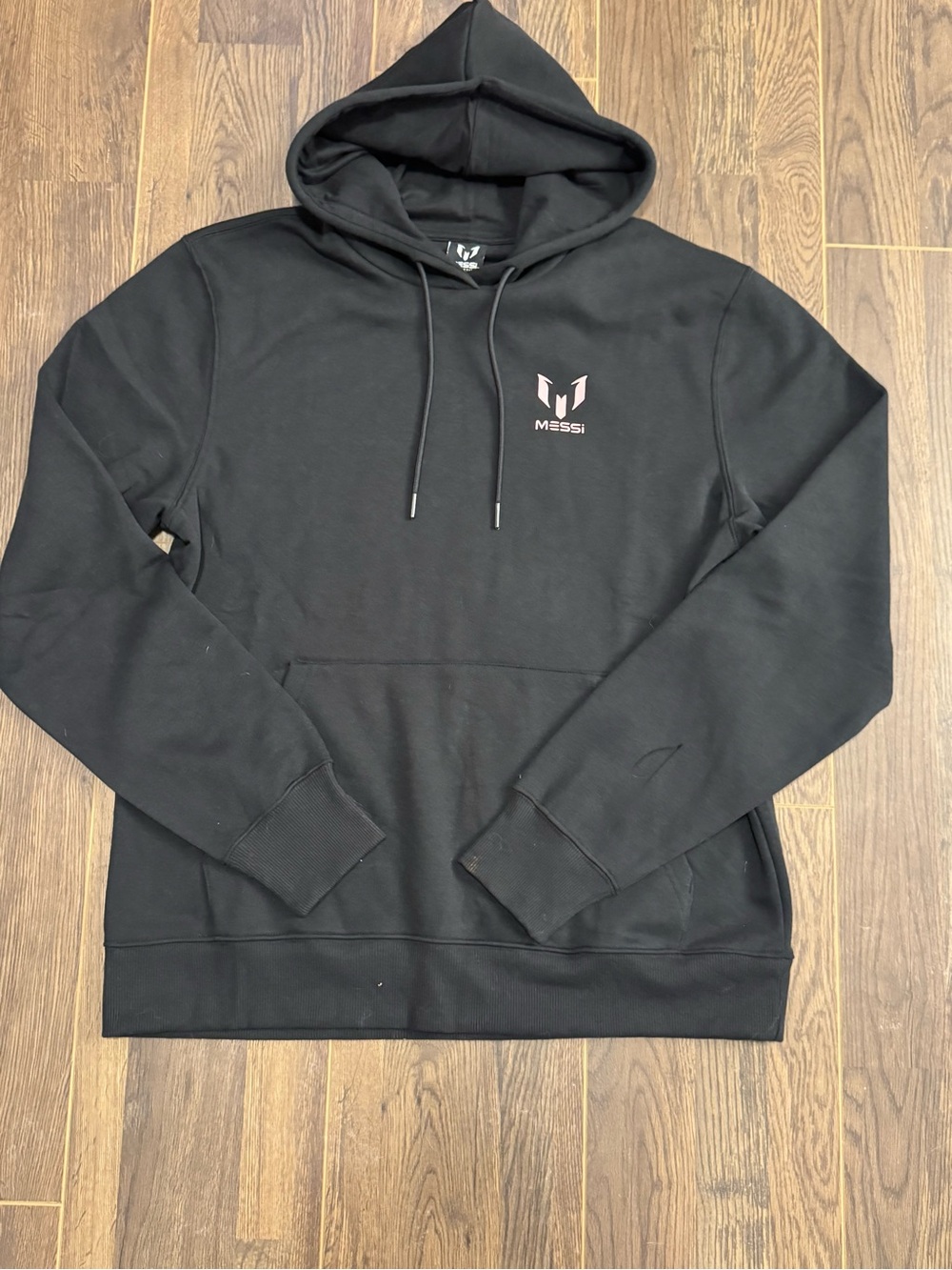 Black Lionel Messi Fleece Graphic Pullover Hoodie